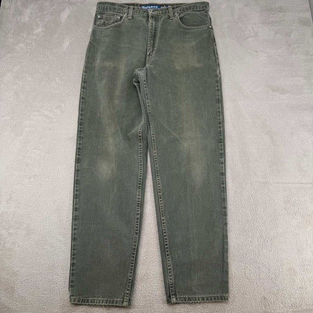 VTG 90s Levis Silver Tab Relaxed Jeans Mens 34 Green Denim Straight Distressed‎